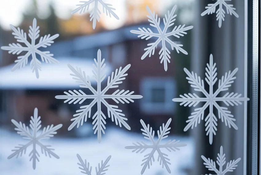 Snowflake Window Painting for a Classic Winter Look