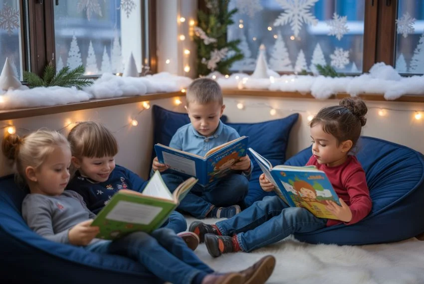 Snowy Reading Nook for Story Time