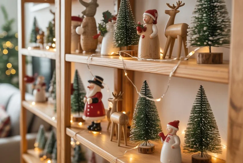 Style with Mini Christmas Trees and Figurines