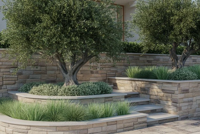 Terraced Front Yard Landscaping