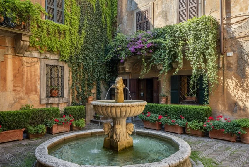 Tuscan Courtyard Garden Layouts