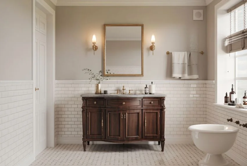 Two-Tone Antique Vanity