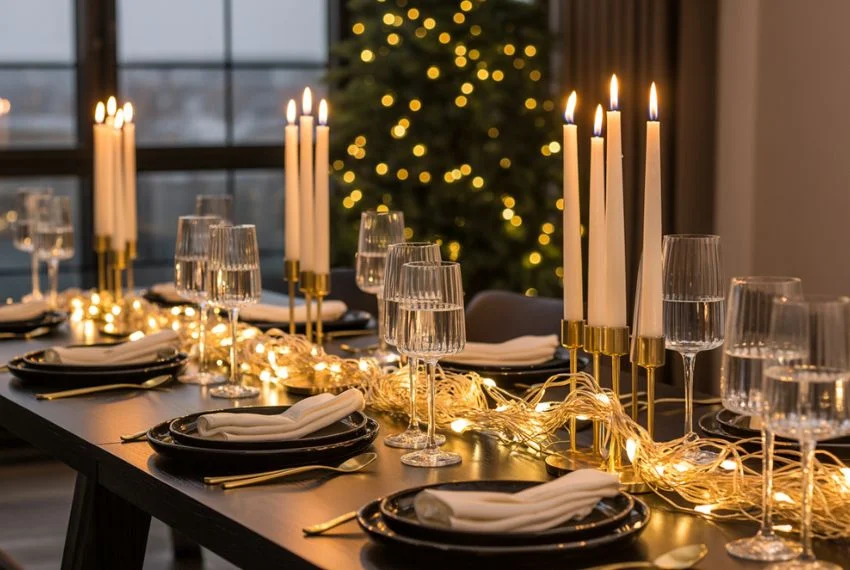 Use Candlelight & String Lights for a Warm Glow