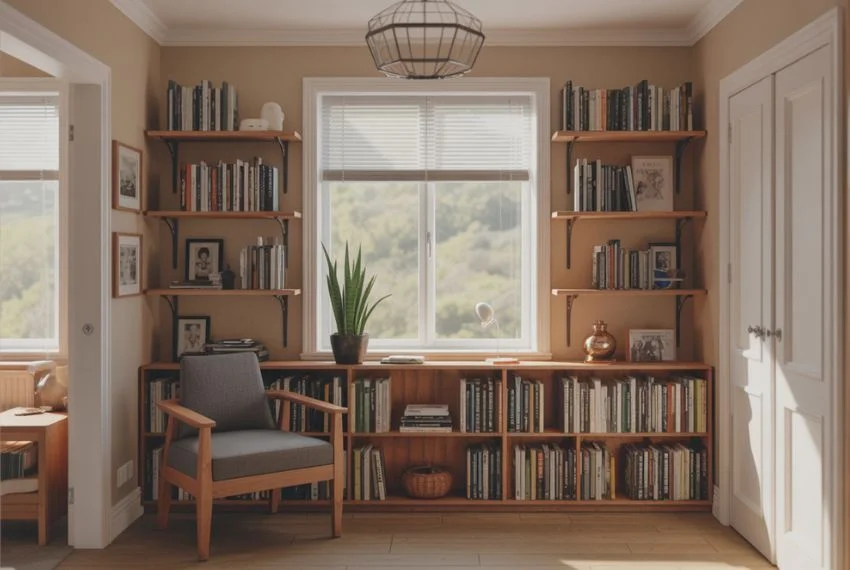 Window-Side Libraries with Natural Light