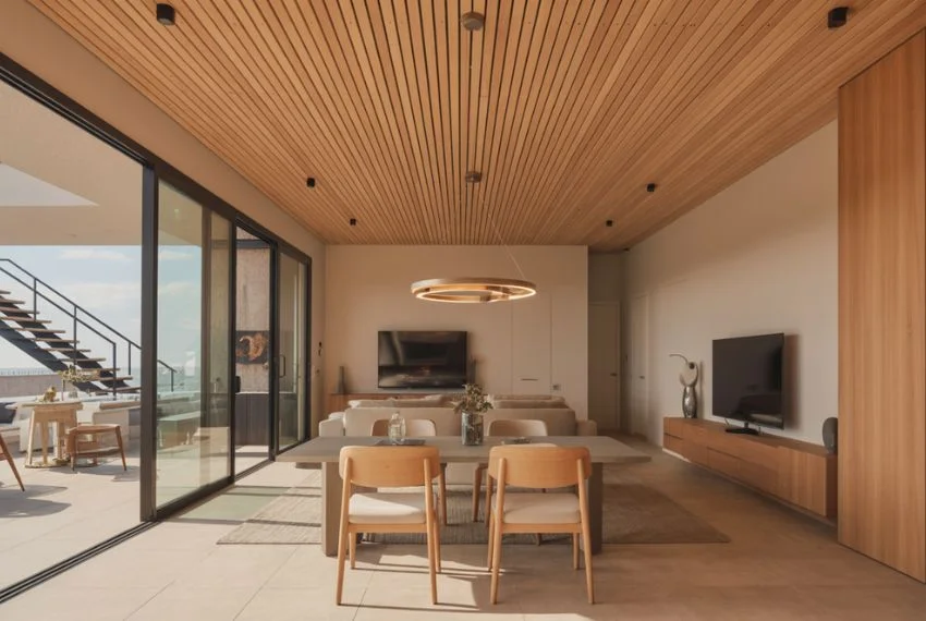 Wooden Slat Ceilings for Warm Modern Interiors