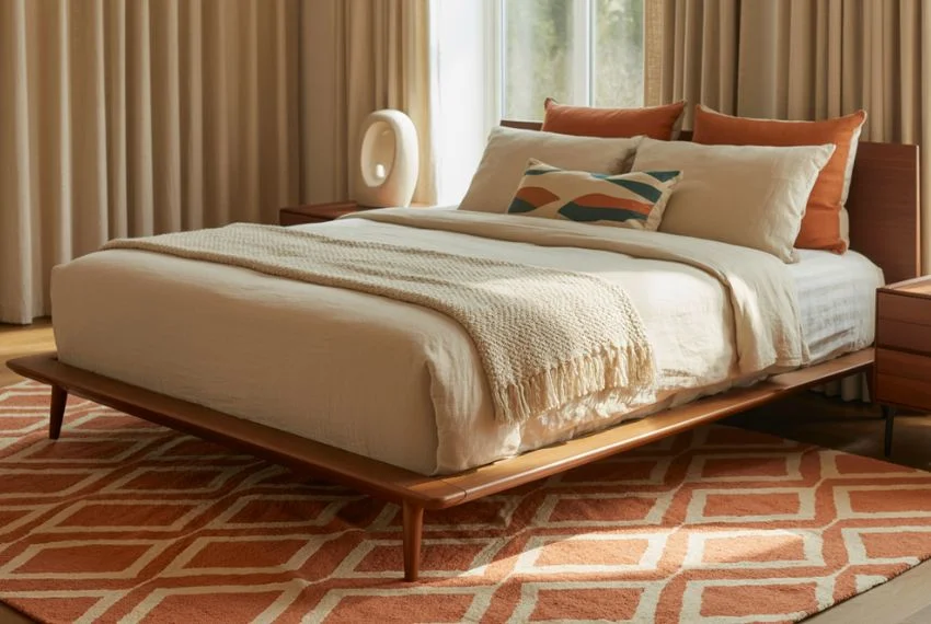 Add Texture With Rugs, Bedding, and Curtains