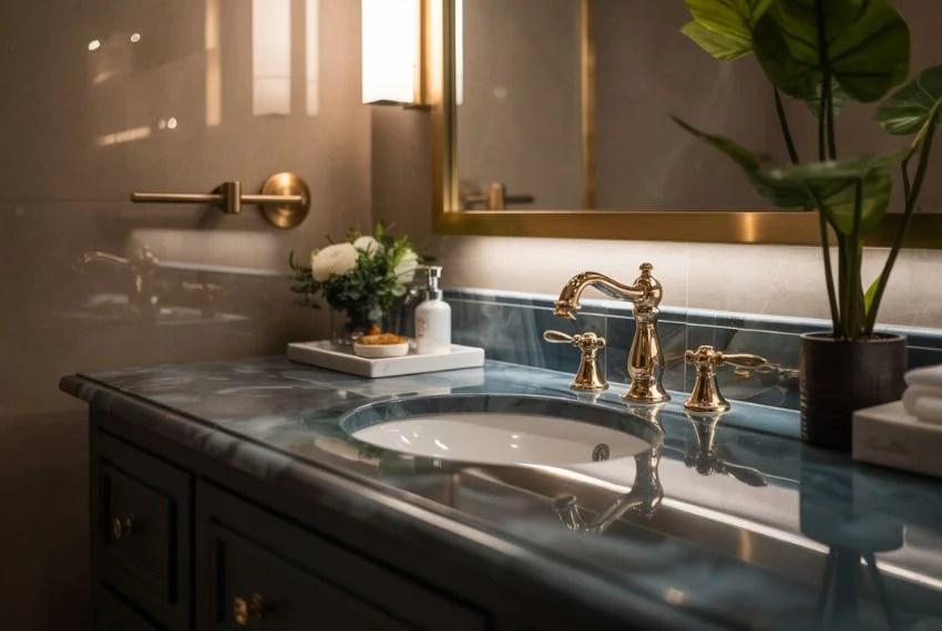 Blue Marble Vanity Tops and Sink Areas