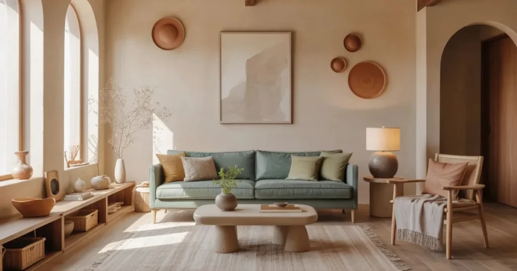 Create a Peaceful Home With Wabi Sabi Colour Palette Ideas for Living Room Styling