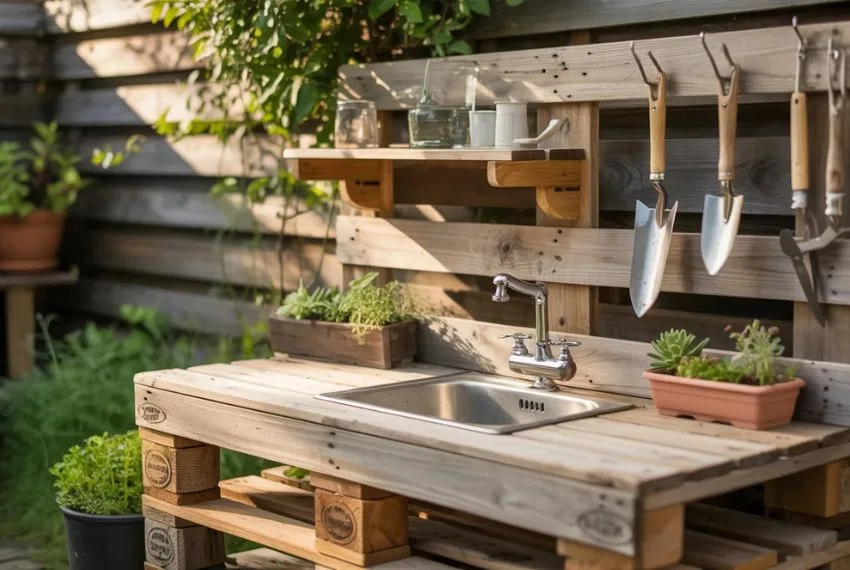 DIY Pallet Sink Station