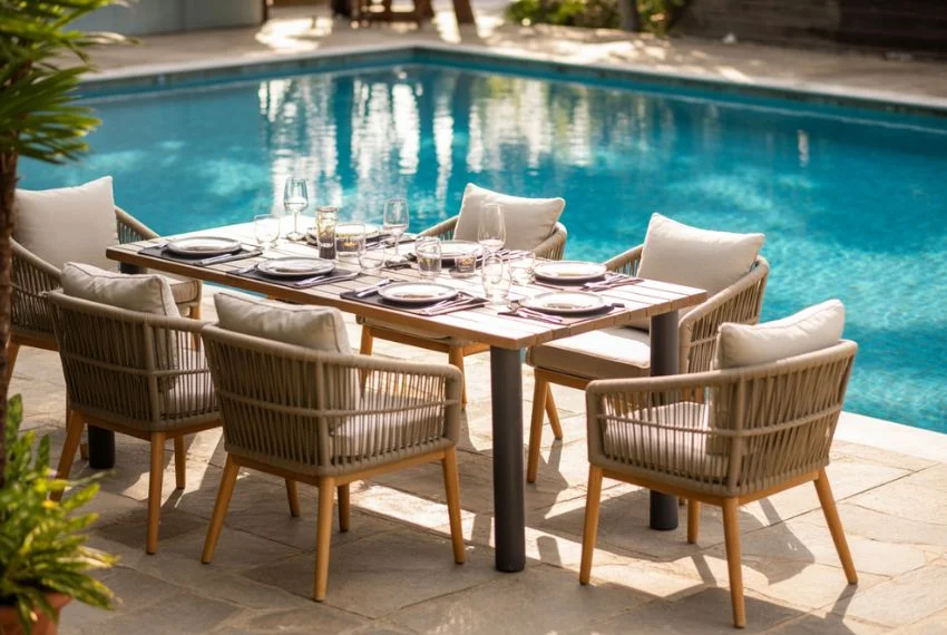 Dining Furniture for Poolside Meals and Snacks
