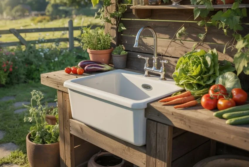 Farmhouse-Style Outdoor Sink