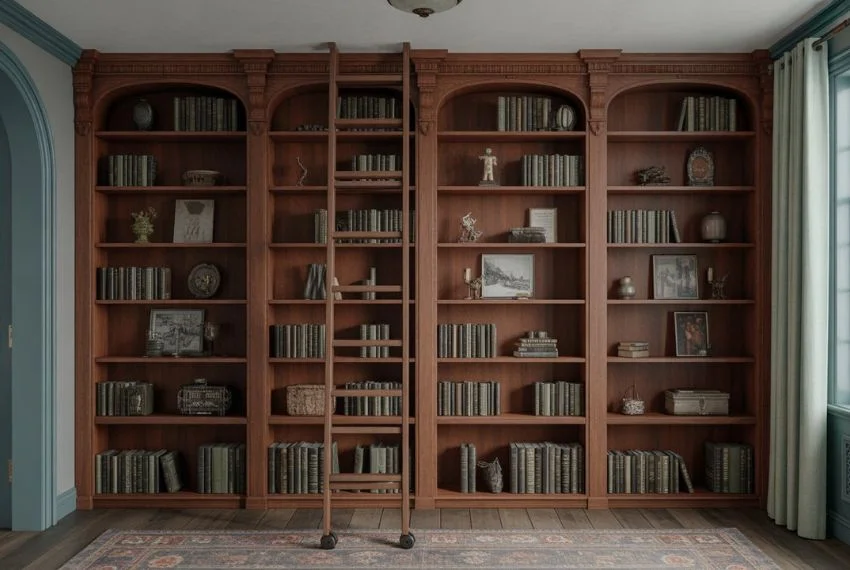 Floor-to-Ceiling Bookcases That Define the Space
