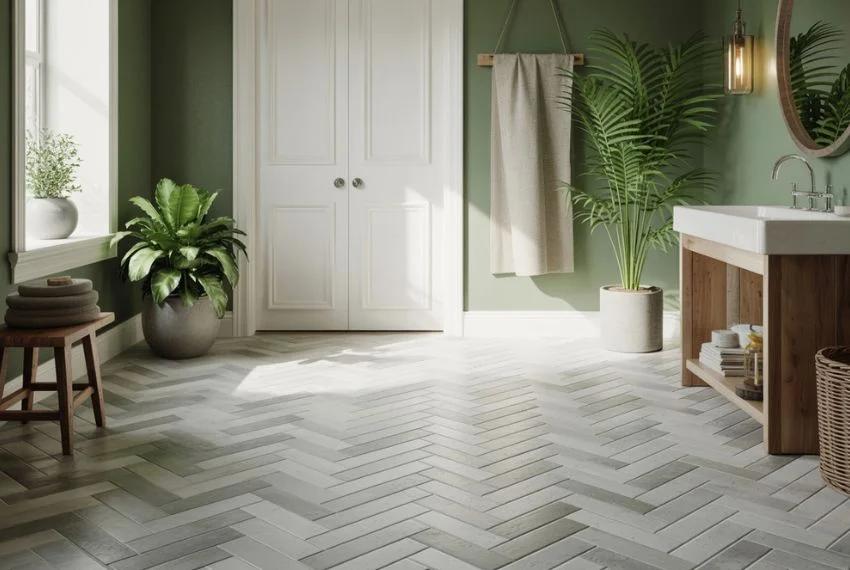Flooring Options for a Sage Green Bathroom