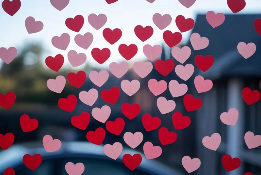 Heart-Shaped Window Stickers