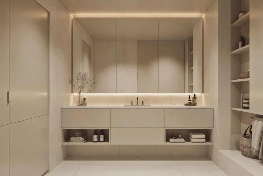 Hidden Storage Cabinets for a Clean, Minimal Look