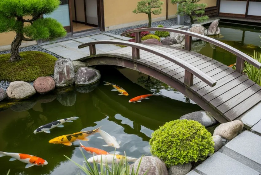 Japanese-Inspired Fish Pond