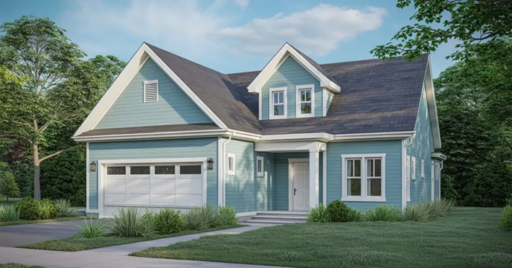 Light Blue House Exterior