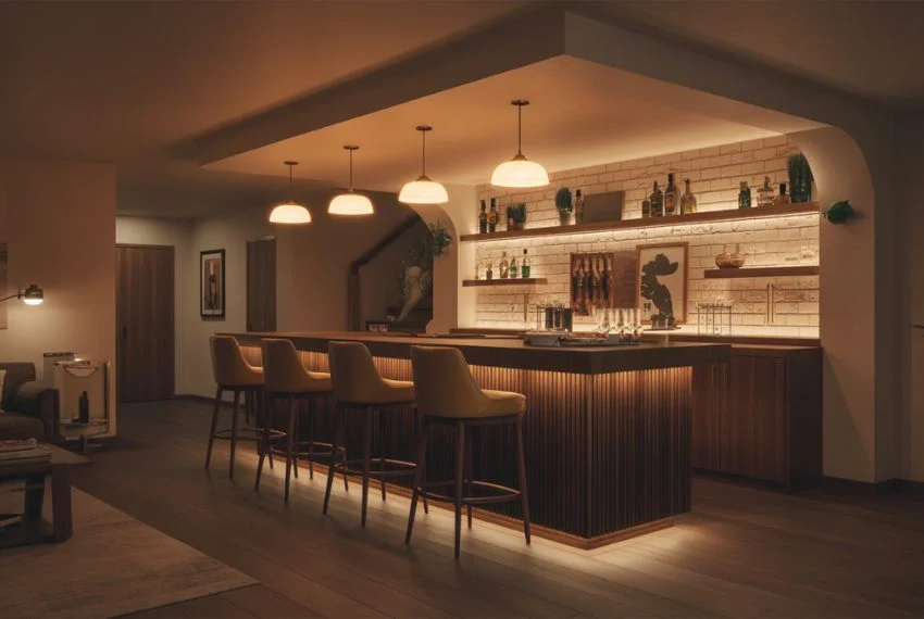 Lighting That Enhances the Basement Bar Experience