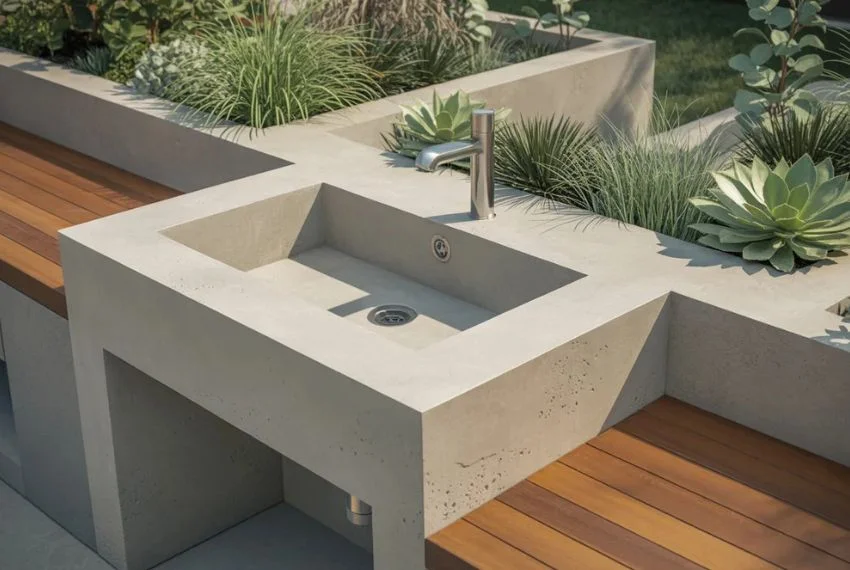 Minimalist Concrete Sink