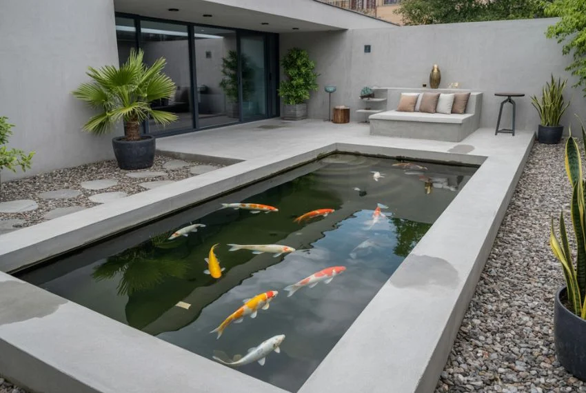 Modern Concrete Fish Pond