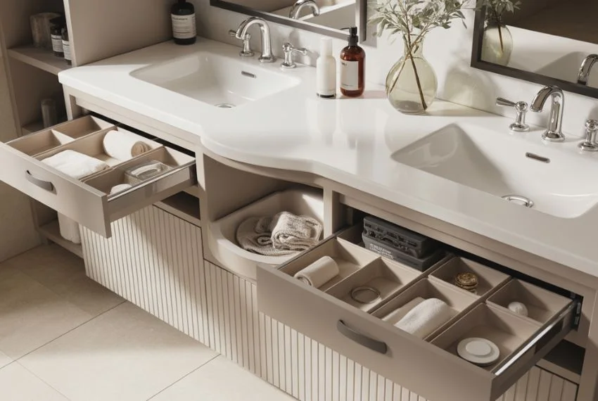 Modular Organizers for Large Bathroom Vanities