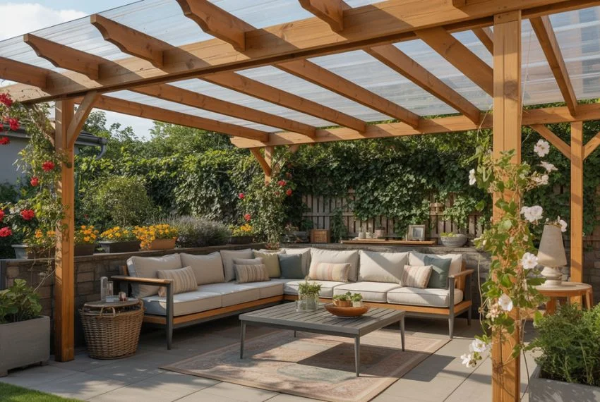 Pergola with Polycarbonate Roofing