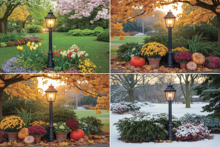 Seasonal Lamp Post Landscaping Ideas