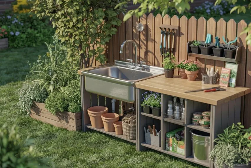 Sink with Storage Cabinets