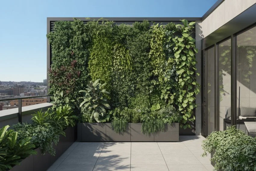 Vertical and Green Wall Rooftop Garden Ideas