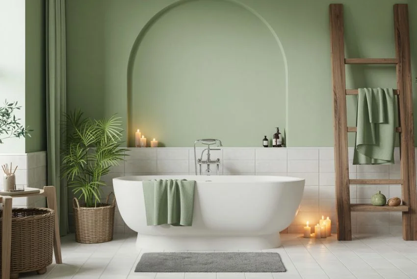 Why Green and White Bathrooms Feel So Relaxing