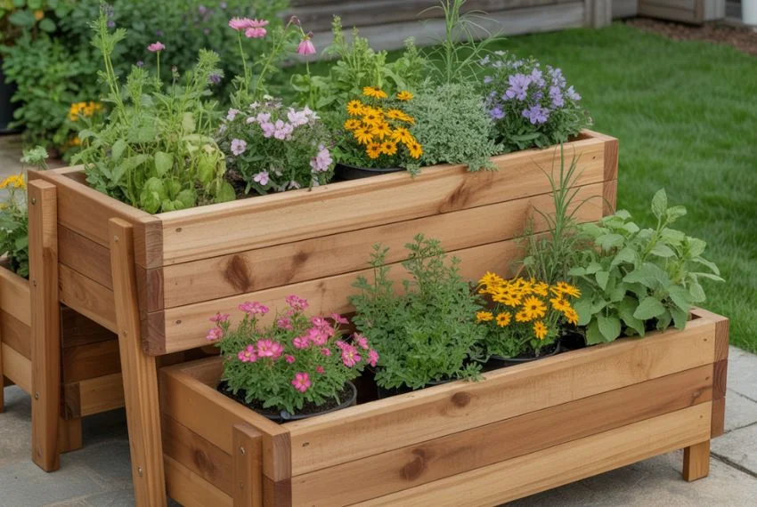 Wooden Tiered Planter Designs