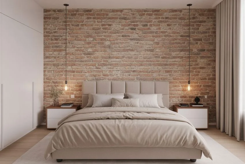 Brick Wall with Modern Minimalist Decor