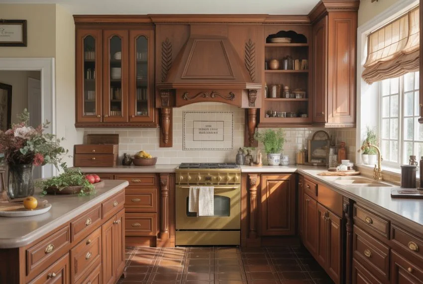 Classic Cherry Wood Cabinets
