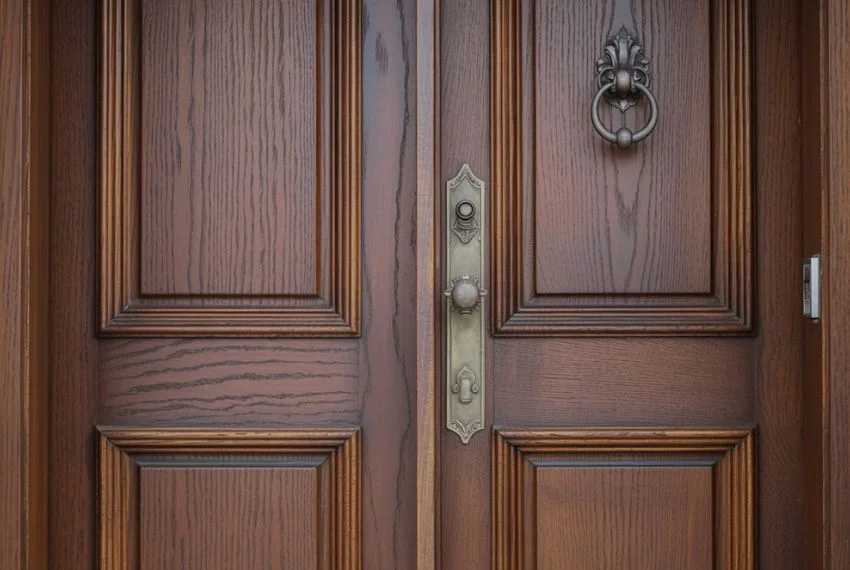 Classic Wooden Doors with Traditional Hardware