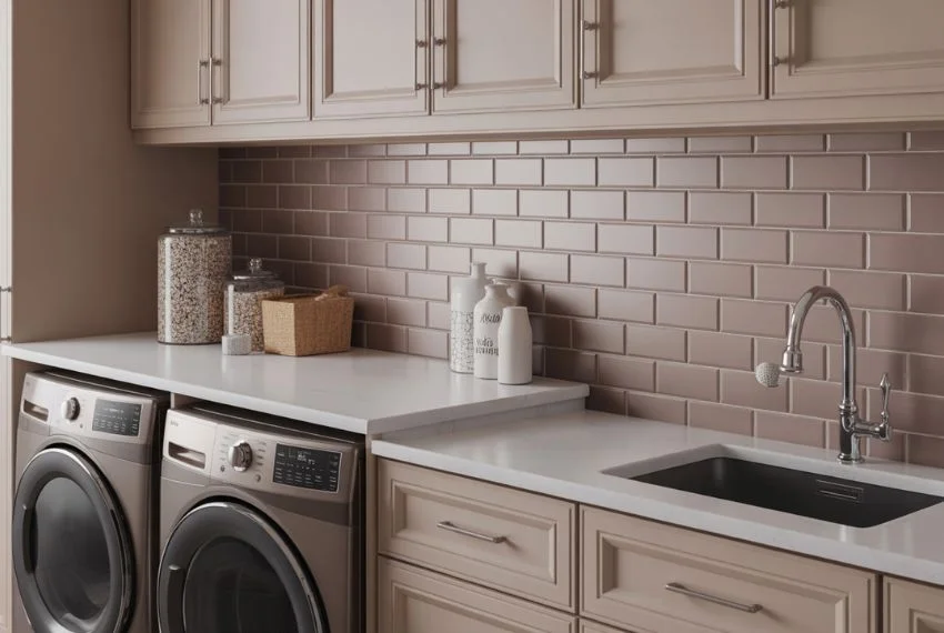 Countertops and Backsplashes in Taupe Hues