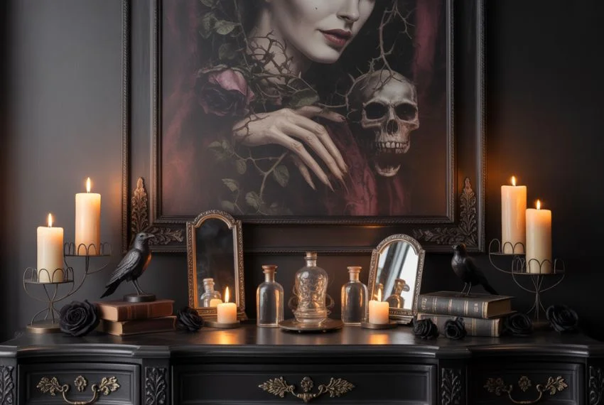 Curate Haunting Artwork and Decorative Elements