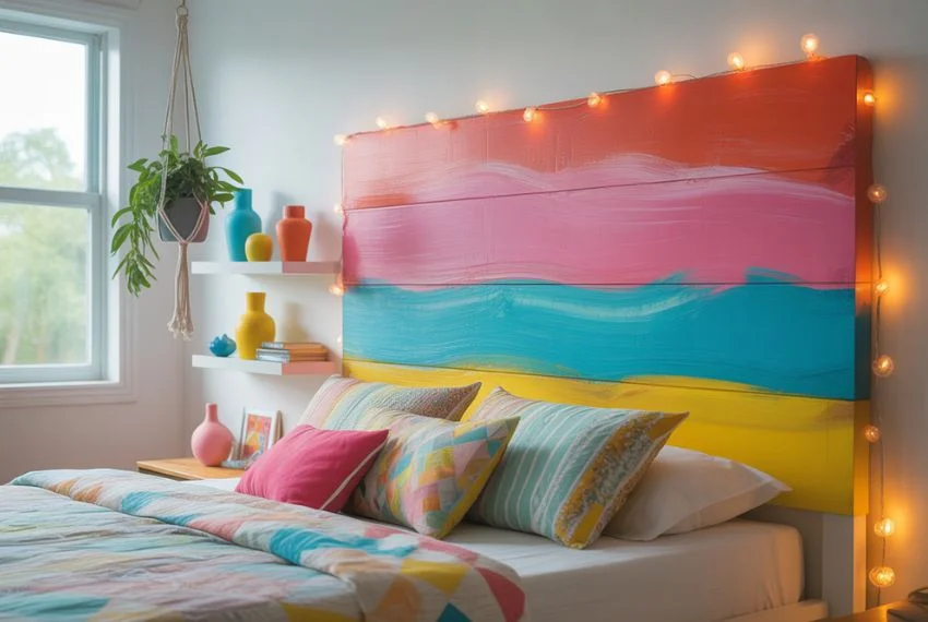 DIY Striped Headboards