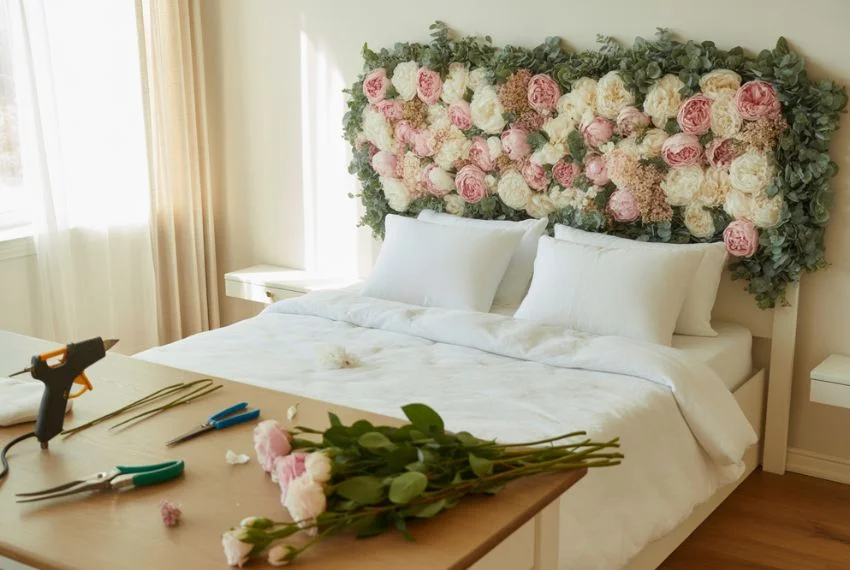 DIY and Custom Floral Headboard Ideas