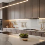 Elegant Dark Taupe Kitchen Cabinets