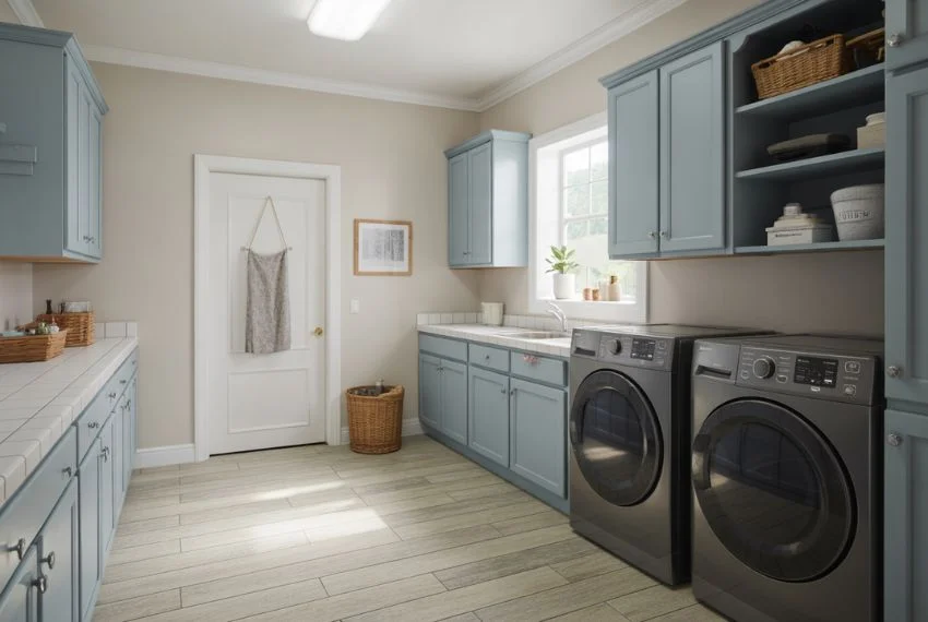 Flooring That Complements Dusty Blue Tones