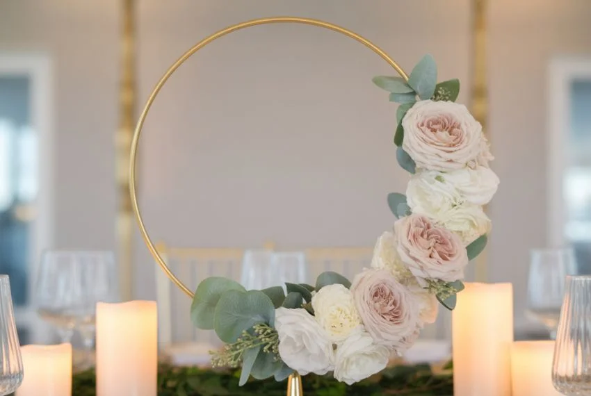 Floral Hoop Centerpieces Section