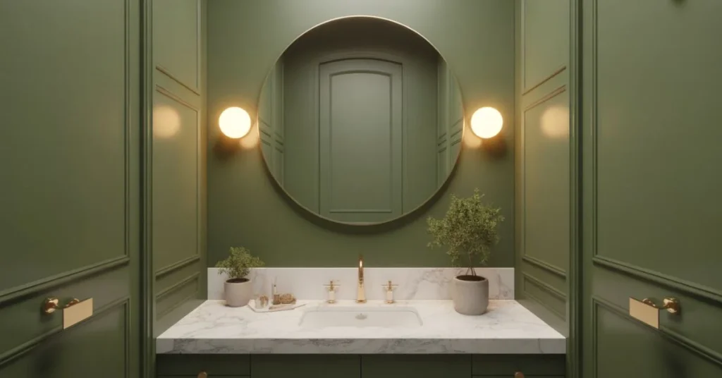 Fresh and Inviting Olive Green Powder Room Designs You’ll Love