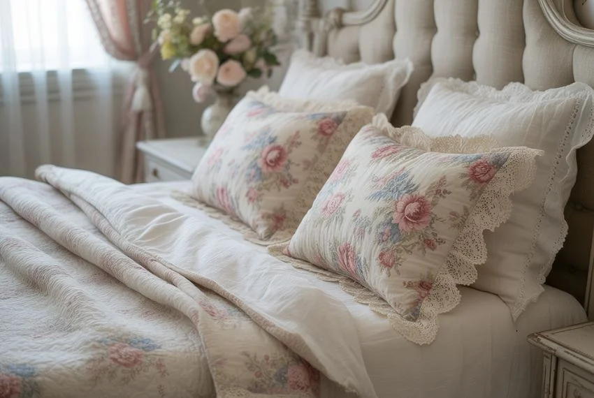 Layer Romantic Fabrics and Textures