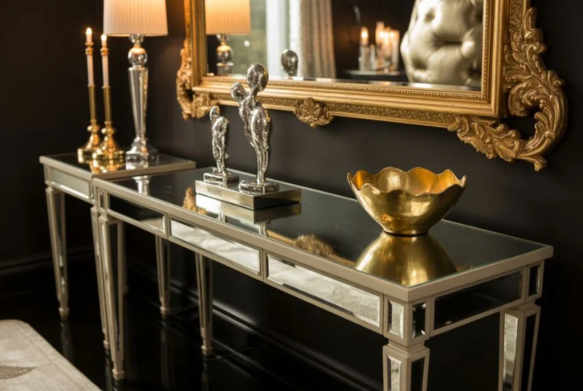 Mirrors and Metallic Accents