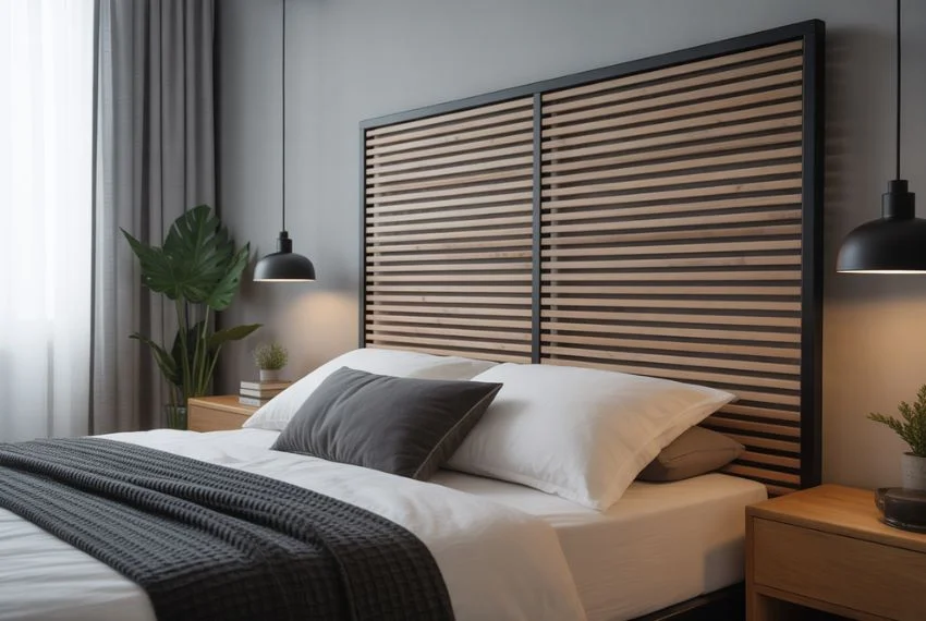 Mixed Material Slatted Headboards