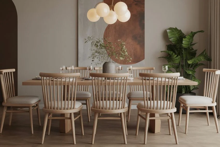 Mixed Material Spindle Chairs