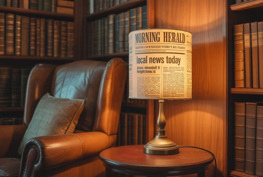 Newspaper Lampshades for Soft Lighting Effects