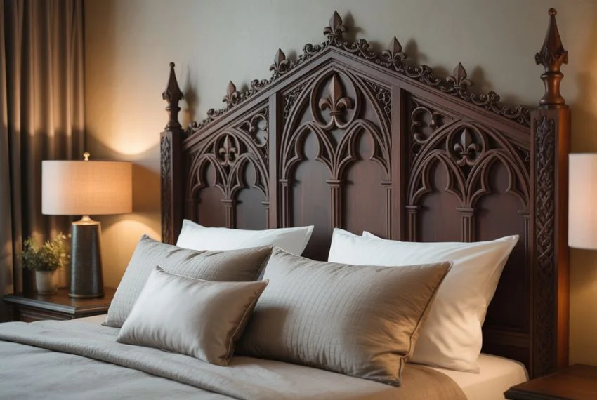 Ornate Carved Wood Gothic Headboards