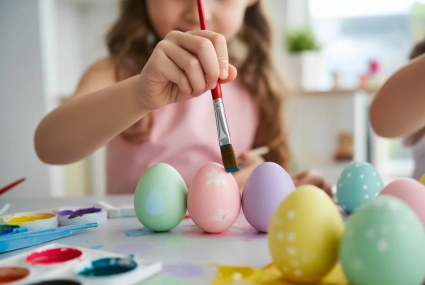 Painted Easter Eggs (No Mess Version)