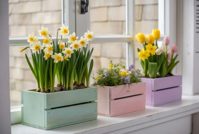 Painted Wooden Planters